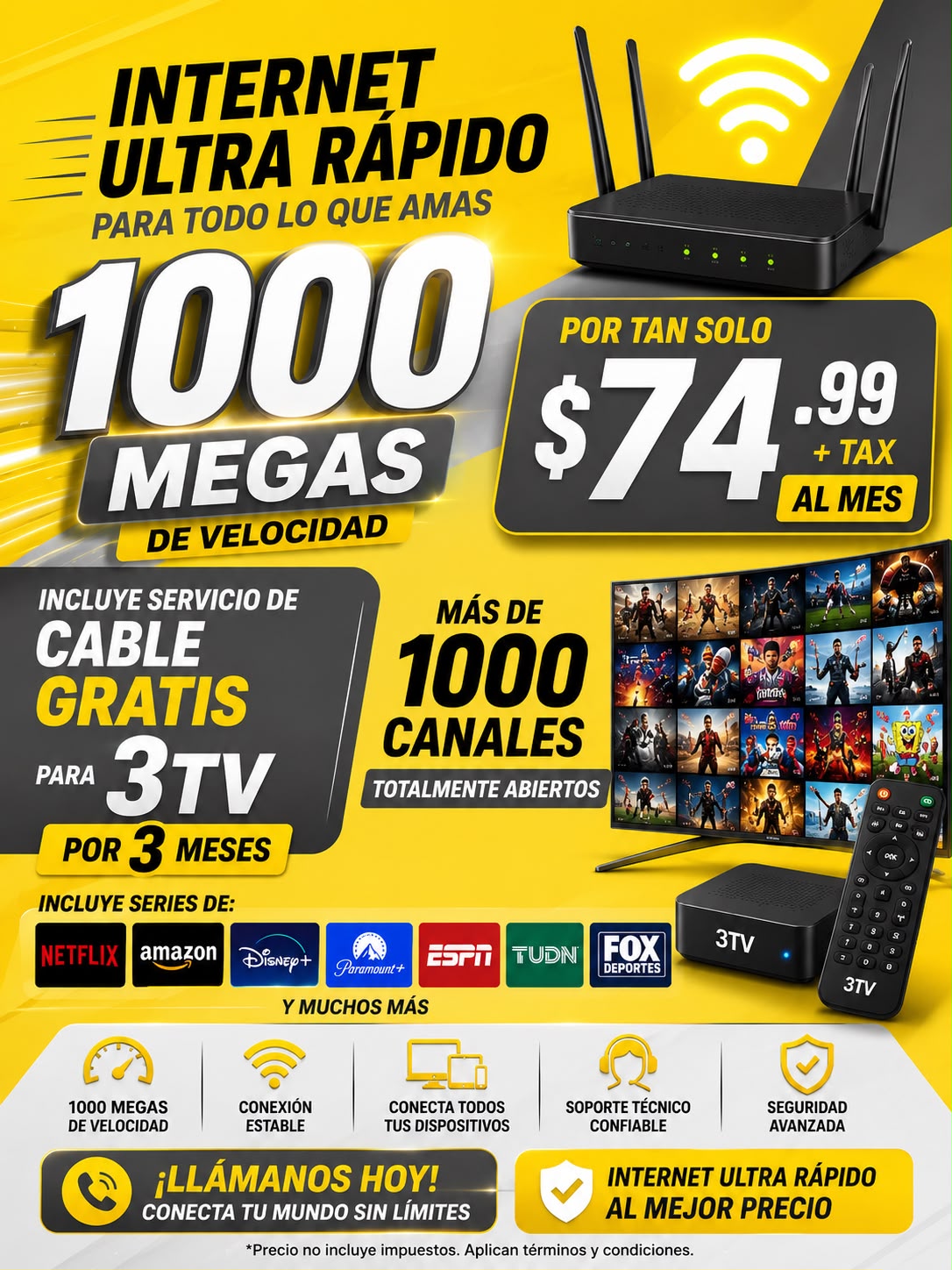 Internet Ultra Rápido 1000 Megas